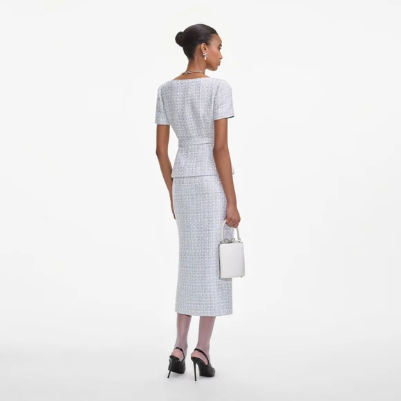 Self-Portrait Blue and White Midi Dress - Picture 3 of 9